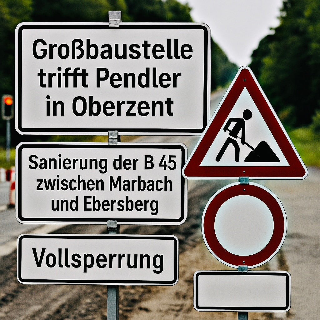 Großbaustelle trifft Pendler in Oberzent: Sanierung der B 45 zwischen Marbach und Ebersberg